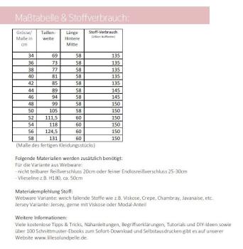 Papierschnittmuster lillesol women No.66 A-Linien-Rock Alba